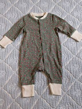 Fin & Vince Jardin Floral Ribbed Jumpsuit 3-6 Months EUC